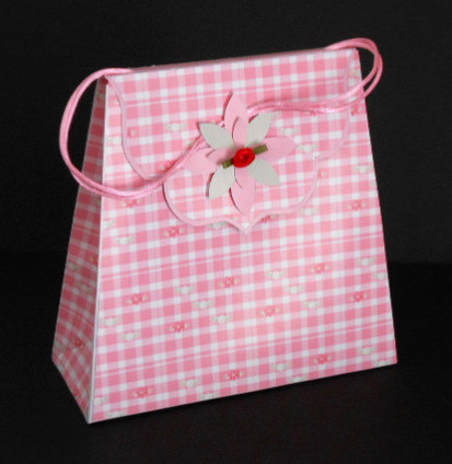 Large Gift Handbag - Rosebuds on Gingham by Joan Prince