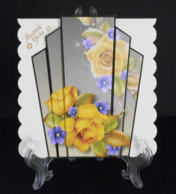 Art Deco Stacker Topper - Yellow Roses by Joan Prince