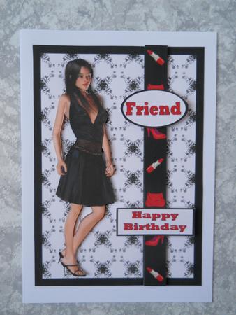 Little Black Dress, Decoupage Card Front by Joan Prince