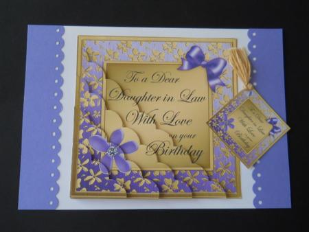 Floral Daughter in Law Birthday Scallop Corner Side Stacker by Joan Prince