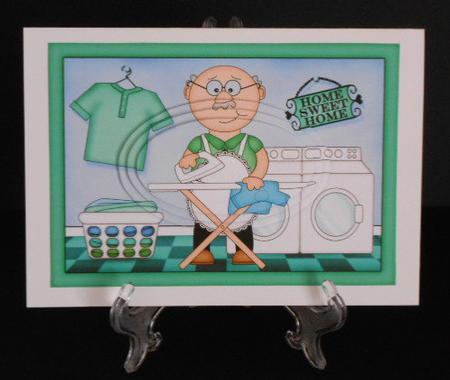 A5 Old Man Bert Housewife Oval Pyramage Topper by Joan Prince