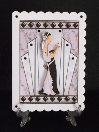 Art Deco Cocktail Hour A4 Card Front by Joan Prince