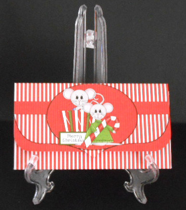 Red Christmas Mice Money/vocher Wallet 2 by Joan Prince