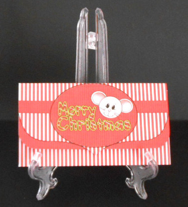 Red Christmas Mouse Voucher/money Wallet 1 by Joan Prince