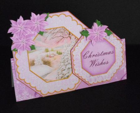 Lilac Snowscene2 Christmas Wishes Double Octagon Card Kit by Joan Prince