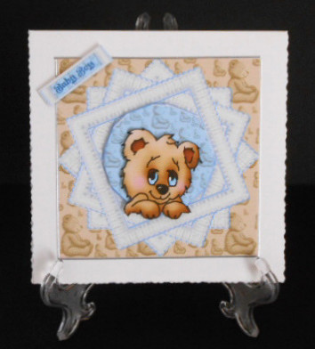 Baby Boy - Eight Point Star Framed Teddy by Joan Prince