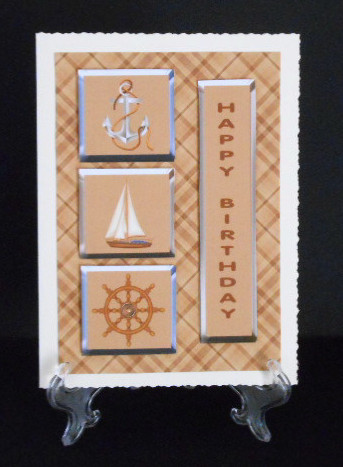 Nautical Card Front with Decoupage by Joan Prince