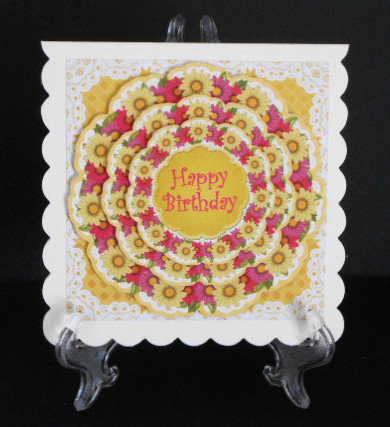 Lemon Daisy Happy Birthday 3D Doily Card Mini Kit by Joan Prince