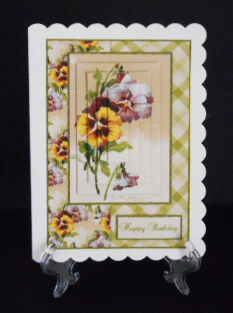 Beautiful Vintage Painted Flowers A5 Quick Card by Joan Prince
