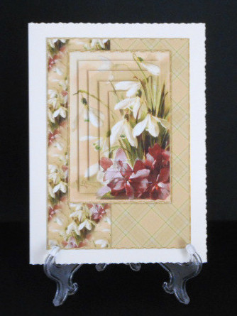 Beautiful Vintage Painted Flowers A5 Quick Card by Joan Prince