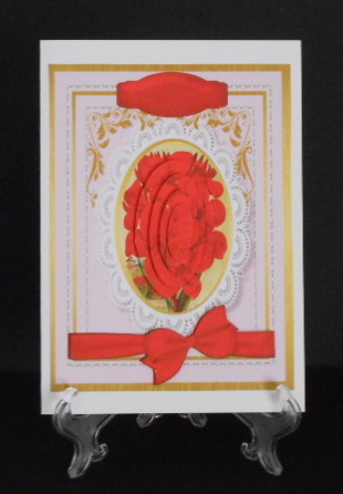 Lovely Red Flowers on a Gold Mat ( Pyramarge ) by Joan Prince