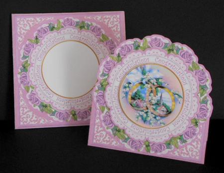 Lilac Wedding Rings Congratulations Picture Doily C & E Kit by Joan Prince