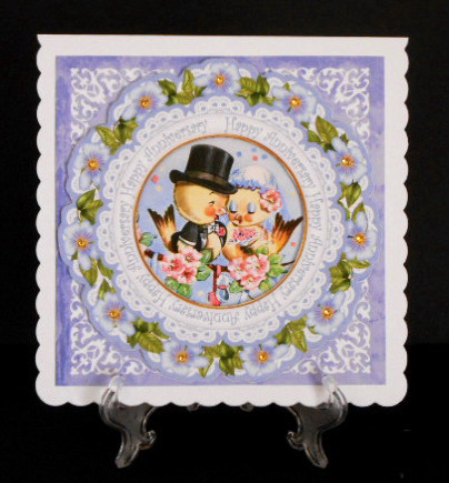 Loveducks Happy Anniversary 8in Doily Shaker Cf Mini Kit by Joan Prince