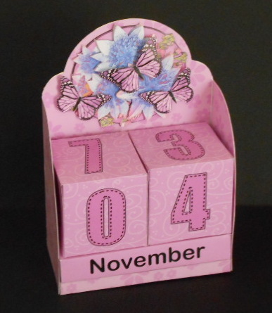 3D Pastel Blooms Perpetual Calendar Desk Set 3D Decoupage by Joan Prince