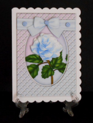 A Delicate Blue Rose Decoupage by Joan Prince