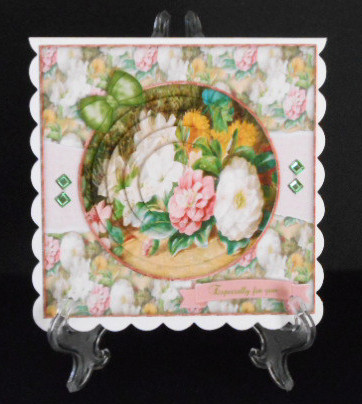 Beautiful Vintage Painted Flowers 6x6 Quick Card by Joan Prince
