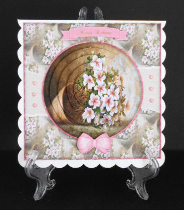 Beautiful 6x6 Torn Strip Vintage Flowers Quick Card by Joan Prince