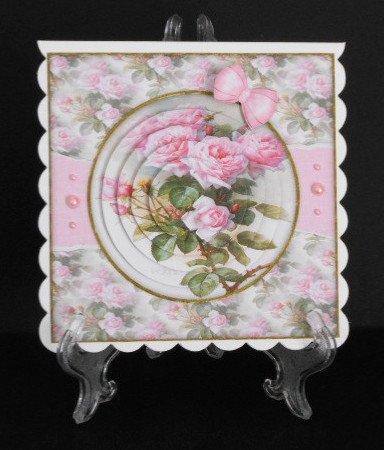 Beautiful 6x6 Torn Strip Vintage Roses Quick Card by Joan Prince