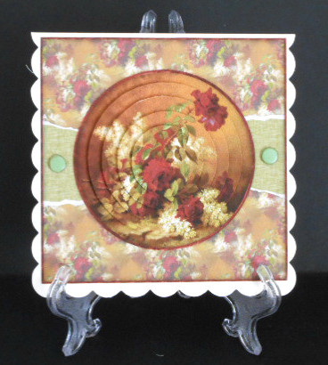 Beautiful 6x6 Torn Strip Vintage Roses Quick Card by Joan Prince
