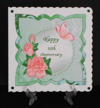 8x8 Emerald Wedding Anniversary Topper with Decoupage by Joan Prince