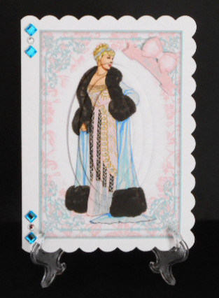 Vintage Fashion Beauty Oval Pyramid Decoupage by Joan Prince
