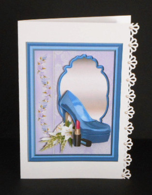 Blue Floral Shoes by Joan Prince