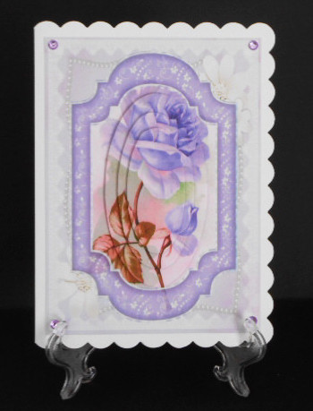 Lovely Lilac Roses in Ornate Frame ( Pyramid ) by Joan Prince