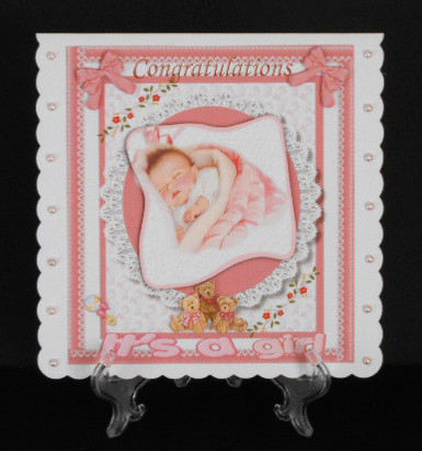 Beautiful Baby Girl Birth Card  by Joan Prince