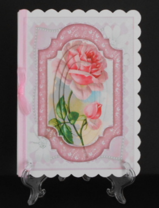 Lovely Pink Roses in a Ornate Frame , Pyramid ) by Joan Prince