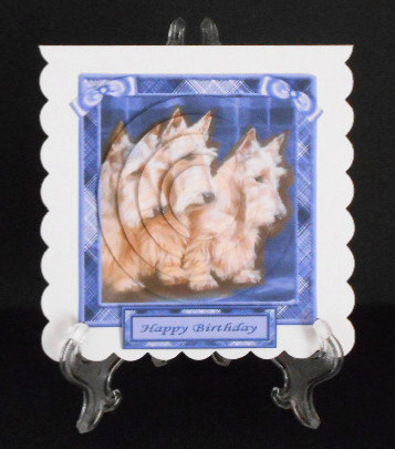 Scotty Dog Blue Circle Pyramage by Joan Prince