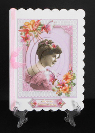 Vintage Lady with Flowers Pyramid by Joan Prince