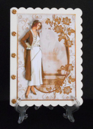 Reflection Lady in the Glass Card with Decoupage by Joan Prince