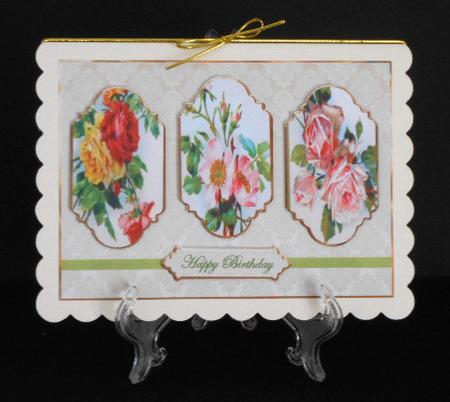 Selection of Roses Card with Panel Toppers by Joan Prince