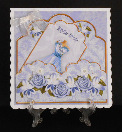 Blue Old Damask A4 Backing Paper by Joan Prince