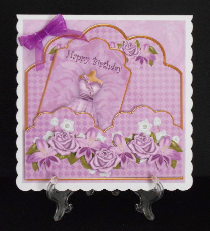 Lilac Old Damask A4 Backing Paper by Joan Prince