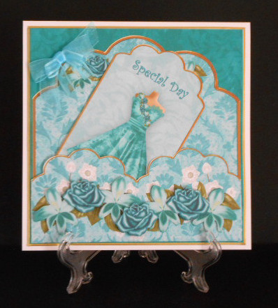 Peacock Old Damask A4 Backing Paper by Joan Prince