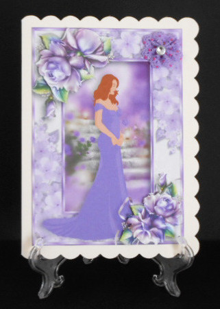 Elegant Beauty with Purple Porcelain Roses by Joan Prince