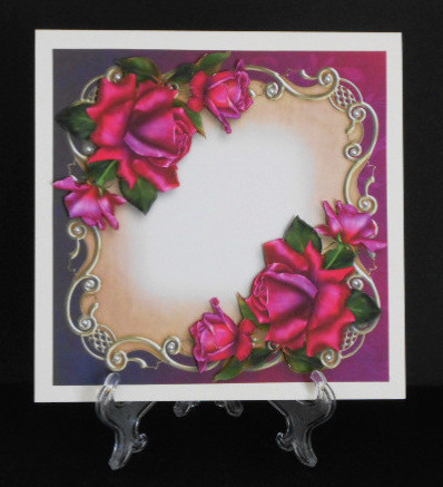 Twilight Roses Floral Plaque - Square by Joan Prince