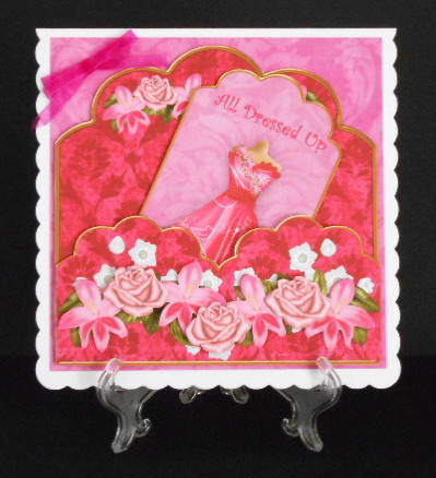 Hot Pink Birdy Dressed Up Scallop Fashion Tag Cf Mini Kit by Joan Prince