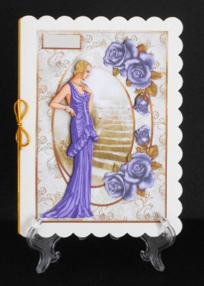 1930's Lady in a Purple Dress Card and Decoupage by Joan Prince