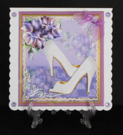Beautiful White Glitter Shoes and Roses  by Joan Prince
