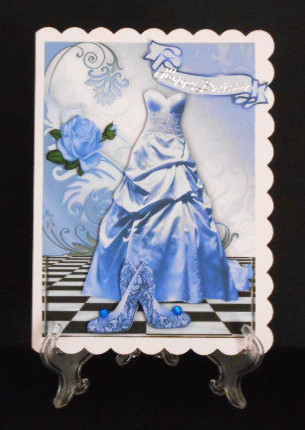 Blue Gown with Blue Rose, and Lace Shoes by Joan Prince