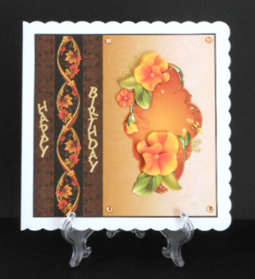 Autumn Pansies 8x8 Card Front by Joan Prince