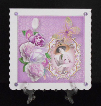 Vintage Lady Decoupage Card by Joan Prince