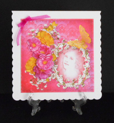 Pretty Portrait Decoupage Card by Joan Prince