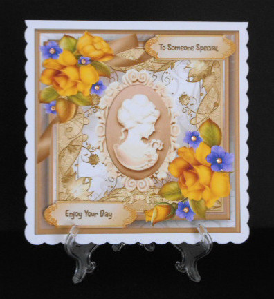 Lovely Cream Cameo and Yellow Roses  by Joan Prince