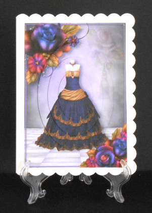 Rich Purple & Gold Princess Dress & Roses Pyramid by Joan Prince