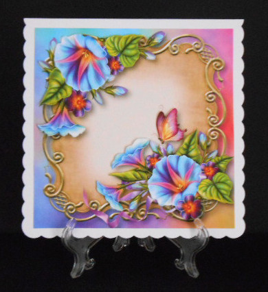 Morning Glory Floral Plaque - Square by Joan Prince