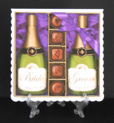 8 x 8 Bride & Groom Champers & Chocs Scalloped Corner Kit by Joan Prince