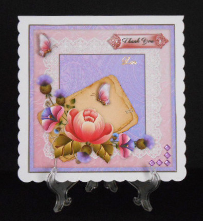Pink Passion 1a - 8x8 Square Decoupage Topper by Joan Prince